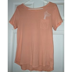 Coral Mermaid Tail Pocket T-Shirt